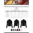 thumbnail image 2 of MixMatchy Women's Solid Button Down Long Sleeve Classic Outerwear Cropped Denim Jacket, 2 of 4