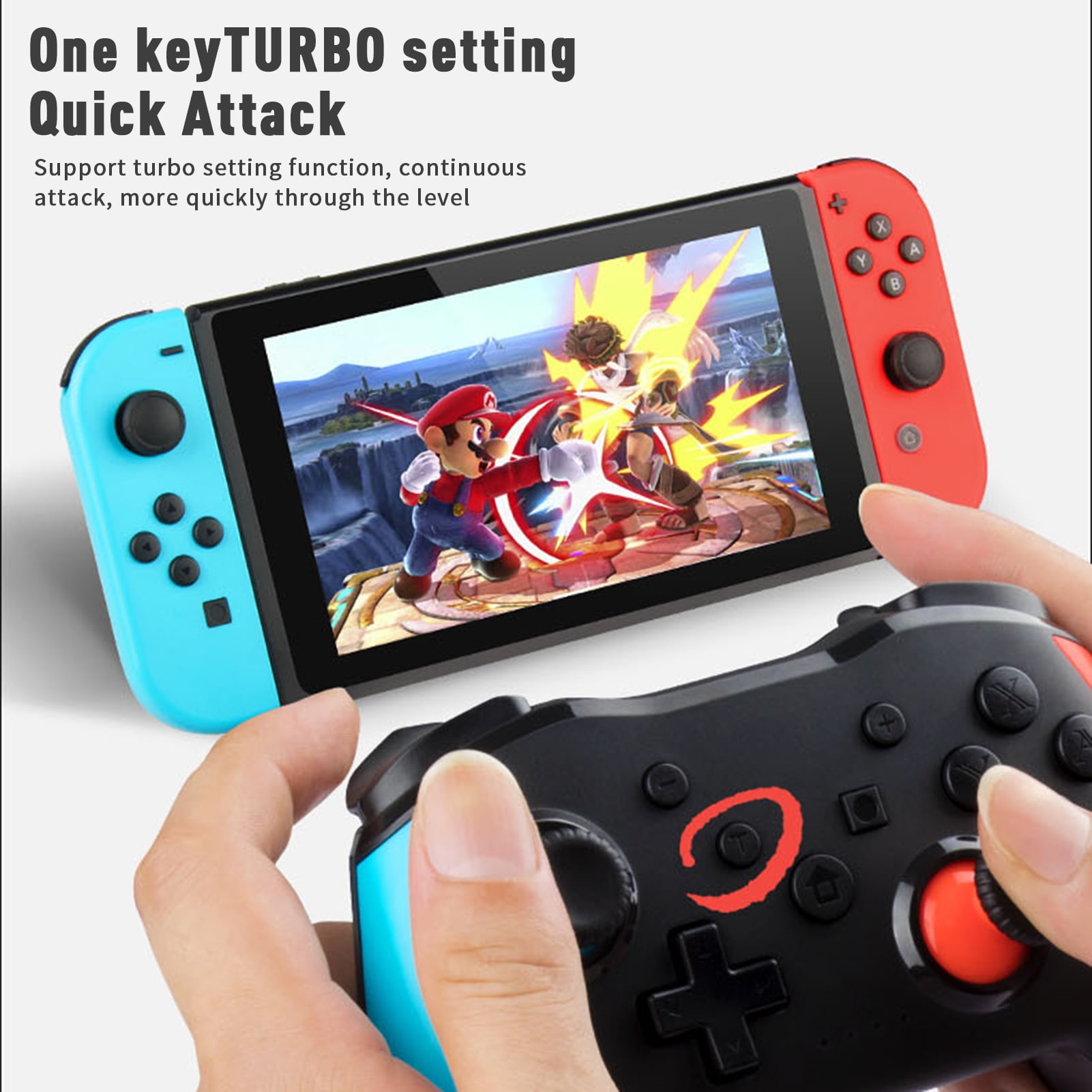 Wireless Game Controller Gamepad for Nintendo Switch Pro Controller Switch Lite / Switch / PC Consloe 6-axis TURBO Dual Vibration Functions - Walmart.com