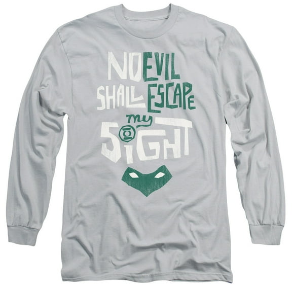 Green Lantern My Sight Long Sleeve Adult 18/1 T-Shirt Silver