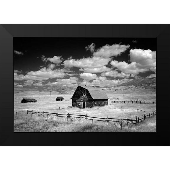 Highsmith, Carol 14x11 Black Modern Framed Museum Art Print Titled - Infrared view of barn in rural Montana-USA
