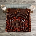thumbnail image 3 of Ambesonne Tribal Quilted Bedspread Set 3 Pcs, Aboriginal Cave, Queen Size, Orange and Black, 3 of 3