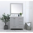 thumbnail image 6 of 36 inch Single Bathroom Vanity in Gray with Backsplash, 6 of 8
