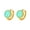 Green B, variant on Women's 26 Alphabet Huggie Hoop Earrings Personalized Stainless Steel A-Z Initial Letters Ear Jewelry Green Z