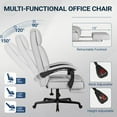 thumbnail image 4 of Homall Massage Office Chair with Heat and 6 Vibration Points,High Back Executive Office Chair with Reclining Backrest with Reclining Backrest,Ergonomic Computer Desk Chair with Footrest,Linen,Gray, 4 of 7