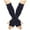 Navy, variant on Xfvqtps Fingerless Gloves for Womens Thumb Hole Ribbed Long Arm Warmer Knitting Crochet Solid Color Fashion Thermal Warm Winter Mittens Black