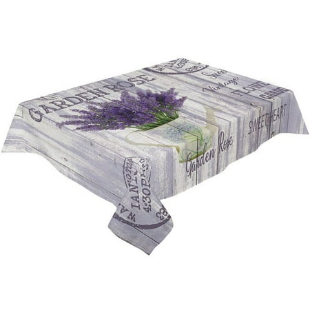 

ASWMXR Lavender Purple Flowers Leaves Retro Tablecloths Waterproof Kitchen Items Coffee Table For living Room Home Decor Dining Table