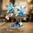 thumbnail image 6 of Gmogad Colorful Flying Birds Acrylic Stand - 3D Tabletop Ornament for Home/Office, Modern Scandinavian Style Decor with Layered Branch Design, 6 of 7