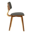 thumbnail image 5 of Jaguar Mid-Century Modern Kitchen Dining Table Accent Chair in Walnut Wood and Charcoal Fabric, 5 of 7