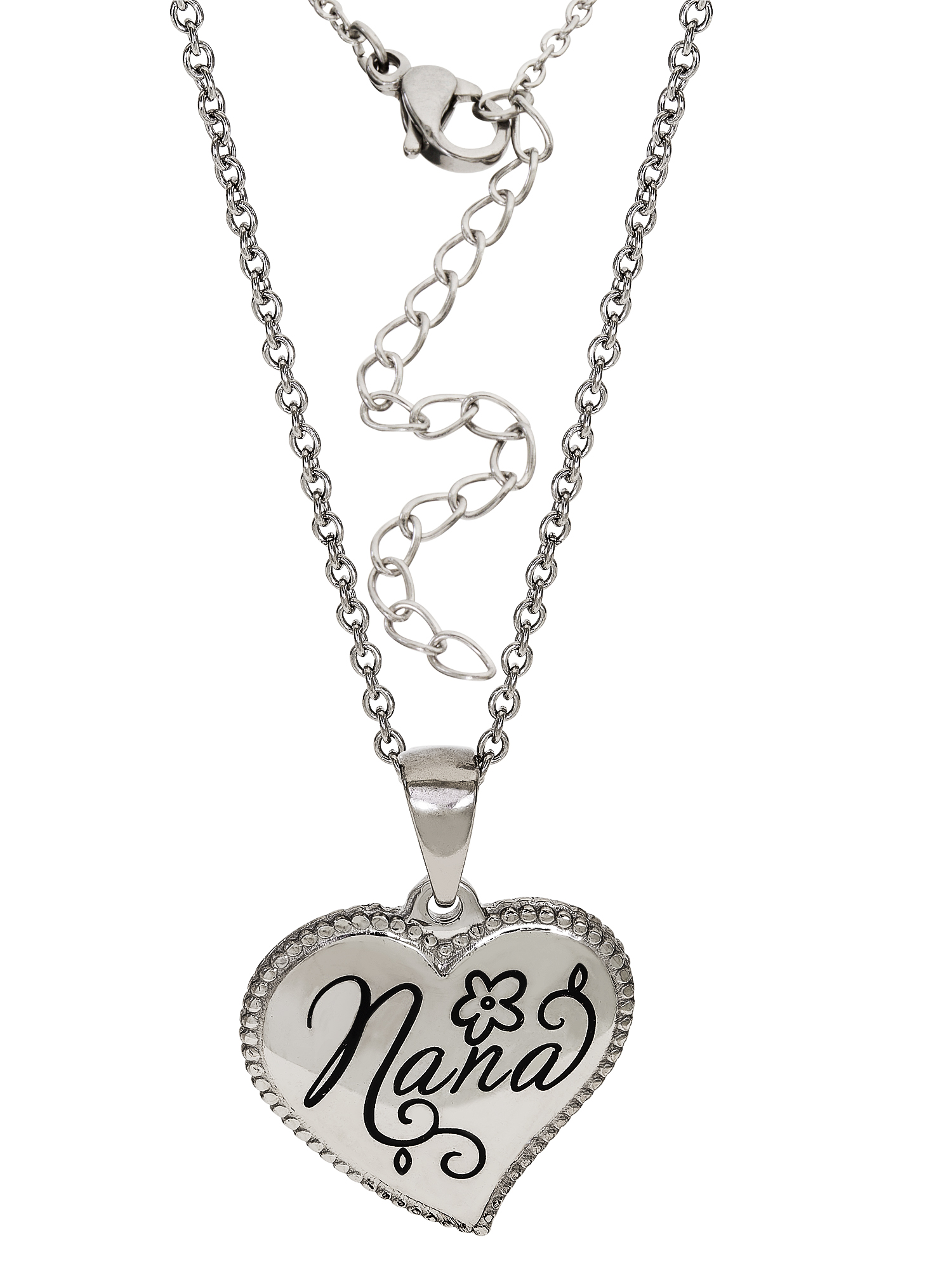 Connections from Hallmark Women's Stainless Steel Nana Heart Pendant, 18