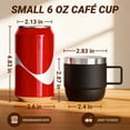 thumbnail image 2 of NexTone 8 oz Small Coffee Cup with Magnetic Lid, Ceramic-Lined 18/8 Stainless Steel, Double-Wall Vacuum Insulated, Stackable, Dishwasher Safe, Mini Tumbler for On-the-Go, 2 Pack, White, 2 of 9