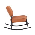 thumbnail image 5 of Modern PU Material Cushioned Rocking Chair with 5" Soft Thick Cushion Seat, Backrest Side Chair with Black Metal Base, Comfortable Leisure Office Chair for Livingroom Reading Room Bedroom, Brown, 5 of 5