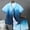 Blue, variant on CASELAND Men's 2 Pieces Summer Outfits Casual Gradient Lapel Short Sleeve Button Up Shirt & Shorts Set for Summer Outdoor Activities