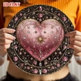 thumbnail image 6 of HELLOYOUNG Pink Heart Metal Wall Art with Gem Frame, Romantic 2D Aluminum Poster for Living Room, Home Decor, Cafe Wall Decor, Gift for Her, 6 of 6