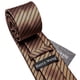 thumbnail image 5 of Orange Brown Silk Mens Tie Hanky Cufflinks Set Gold Coffee Jacquard Designer Necktie For Male Wedding Business Party, 5 of 5
