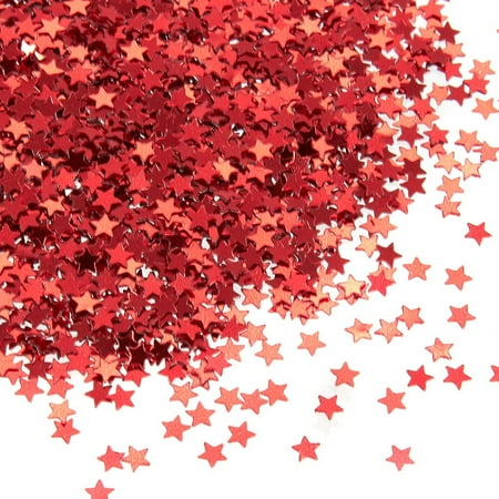 Confetti For Tables Star Confetti - Metallic Glitter Foil Confetti Star Sequins - Ideal for Balloons, Tables, Art Crafts, Wedding Festival Decor, Bachelorette Party Supplies, DIY Decorations - Red, 0.1 inches, 7-Ounce ()