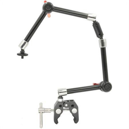 UPC: 0647603938493 | Adjustable Clamp Mount with Dual Heavy Duty 11  Articulated Arm Monitor Mounts
