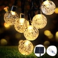 thumbnail image 1 of Cadena de luces solares ecológicas, luces de globo de cristal con función de memoria, ahorro de energía para decoración de exteriores, cadena de luces LED de 50 luces alimentadas por energía solar,, 1 of 1