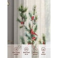 thumbnail image 5 of Christmas Sheer Curtains 96 Inch Length 2 Panels Set, Xmas Botanical Pine Needle Berry Rustic Voile Window Treatment Semi Sheer Long Curtains Drapes for Bedroom/Living Room/Kitchen 52"x96"x2, 5 of 7