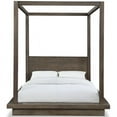 thumbnail image 3 of Bowery Hill Modern Wood Full Canopy Bed in Rustic Dark Pine Finish, 3 of 6