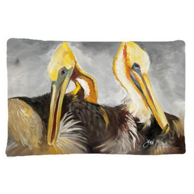 Carolines Treasures JMK1025PILLOWCASE Pelicans Preening Fabric Standard Pillowcase