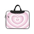 thumbnail image 2 of YFYANG 15.6 inch Universal Laptop Bag Oxford Cloth Laptop Sleeve, Multi-functional Pink Heart Stripe Notebook Computer Messenger Bag Handbag, 2 of 8