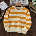 thumbnail image 2 of Gerichy Baby Boys Long Sleeve Sweatshirt Striped Cotton Blend Crewneck Kids Pullover Fall Winter Clothes 1T-11T, 2 of 6