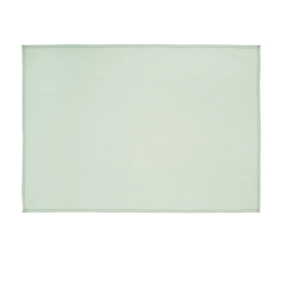 Beautiful by Drew Barrymore Solid Fabric Tablecloth with Double Pop Stitch Hem, Sage Green, 84 in W x 60 in L