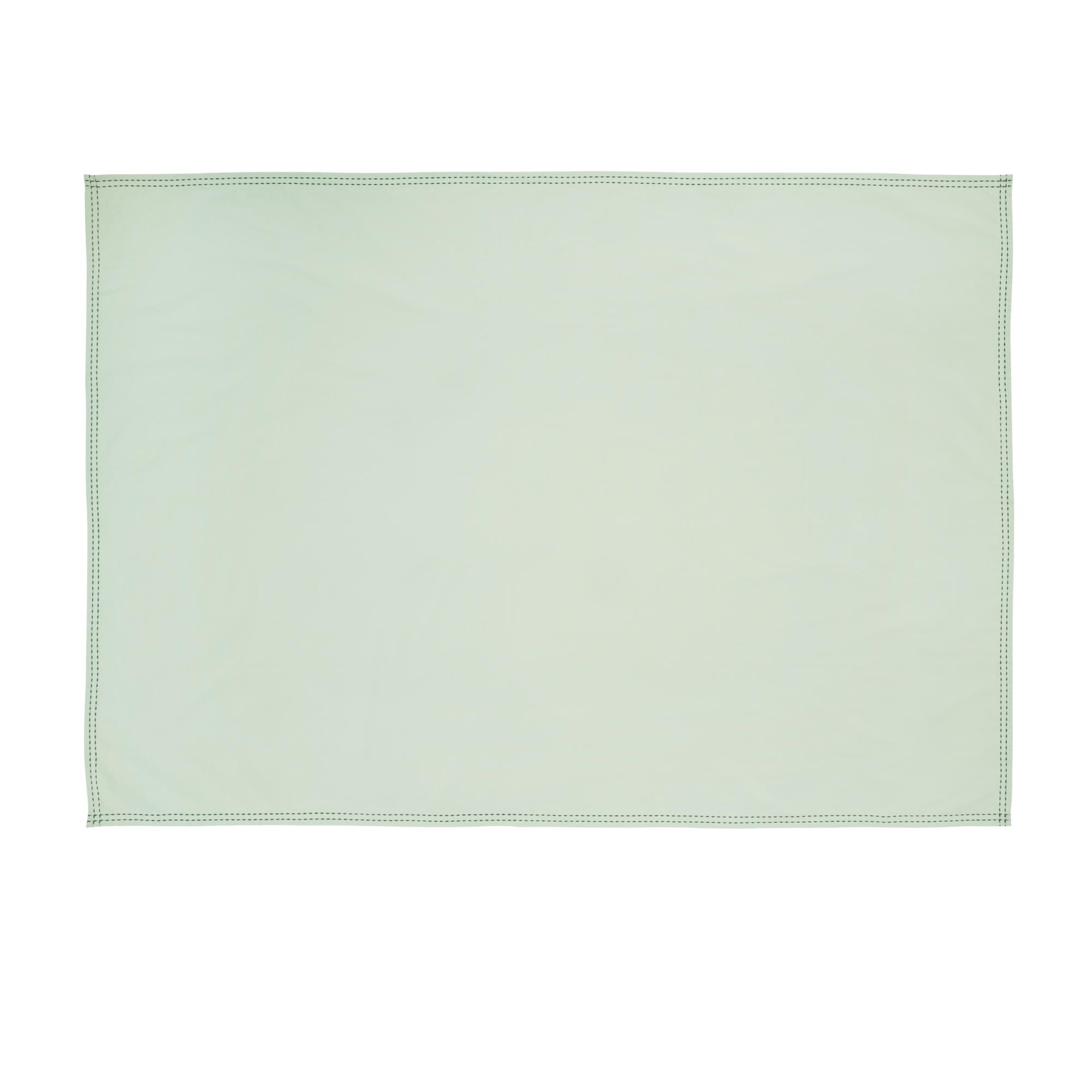 Beautiful Solid Double Pop Stich Hem Fabric Tablecloth by Drew Barrymore, Sage Green, 84"W x 60"L