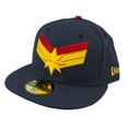 thumbnail image 1 of Captain Marvel Navy New Era 59Fifty Fitted Hat-7 1/8 Fitted, 1 of 5