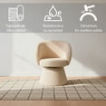 thumbnail image 3 of Ilios Innova | Silla Capri Giratoria 360° de Acento, Sillón Moderno Tapizado con Textura tipo Bouclé, Diseño Orgánico para Comedor, Sala o Recámara, Estructura de Madera Robusta, Color Beige, 3 of 9