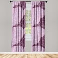 thumbnail image 3 of Ambesonne Floral Curtains, Simple Art Botanical Plot, Pair of 28"x84", Pale Lilac White Mauve, 3 of 5