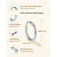 thumbnail image 4 of FindChic Hoop Earrings for Women Stainless Steel Rhombic Pattern Hoops Silver Hollow Tube Loop Earrings Birthday Mothers Day Jewelry Gifts Her Mom Wife Adults Ideas, 40mm, 4 of 8