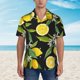 thumbnail image 2 of Balery Lemon Fruits Flowers Leaves Camisas hawaianas de manga corta para hombre, camisas playeras de corte holgado, camisas de vacaciones con botones,Medium, 2 of 7