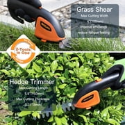 GARCARE Cordless Grass Shears & Hedge Trimmer 2 in 1, 2.0 Ah Built-in Rechargeable Battery & Type-C Charging