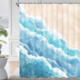 thumbnail image 4 of Ikfashoni Beach Shower Curtain with Hooks,13pc Waterproof Fabric Bathroom Curtain, 72"X72", 4 of 8