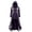 Purple, variant on Women Long Hooded High Low Cardigan Coat Halloween Gothic Print Zip Front Loose Oversized Fall Layering Outerwear