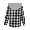 thumbnail image 5 of Boys Plaid Shirts Jacket Button Down Long Sleeve Hooded Shacket Lightweight Fall Winter Coat Fashion Clothes, 5 of 5