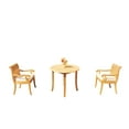 thumbnail image 2 of Grade-A Teak Dining Set: 2 Seater 3 Pc: 36" Round Table And 2 Giva Arm Chairs Outdoor Patio WholesaleTeak #51GV0703, 2 of 4
