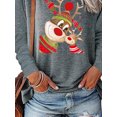 thumbnail image 4 of DYMADE Women Christmas Loose Round Neck Pullover Printed Long Sleeved T-shirt Top, 4 of 4