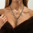 thumbnail image 4 of Gold Necklaces for Women Mixed Metal Necklace Stack with Pendant Statement Chain Jewelry Gift Boho Colorful Beaded Gemstone Necklace Trendy, 4 of 7