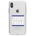 thumbnail image 1 of DistinctInk Clear Shockproof Hybrid Case for iPhone X / XS (5.8" Screen) - TPU Bumper Acrylic Back Tempered Glass Screen Protector - Jesus Freak White Blue, 1 of 5