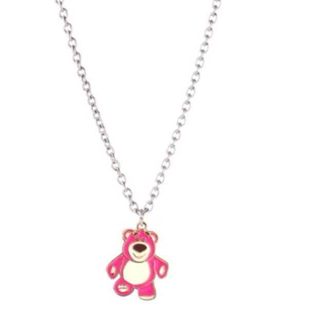 Disney Stitch Cartoon Necklace Cute Anime Lotso Minnie Tinker Bell Figure Metal NecklacesKawaii Girlfriends Pendant Kids Gifts Gao Jinjia LED