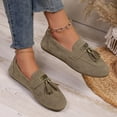 thumbnail image 5 of Modisza Ballet Flats Shoes for Women Closed Round Toe Mary Jane Slip on Casual Loafers Tassel Walking Driving Moccasins Khaki 9.5, 5 of 8