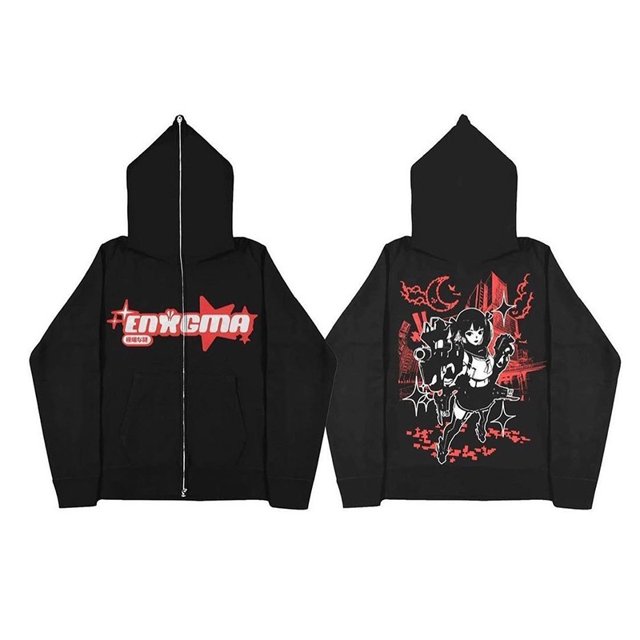 Sudaderas oscuras europeas y americanas para hombres y mujeres, sudaderas con capucha, parejas góticas, sudaderas Harajuku con cremallera de gran tamaño, 2023