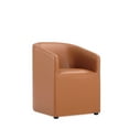 thumbnail image 4 of Manhattan Comfort Anna 19.69" Round Faux Leather Dining Armchair in Saddle Brown, 4 of 10