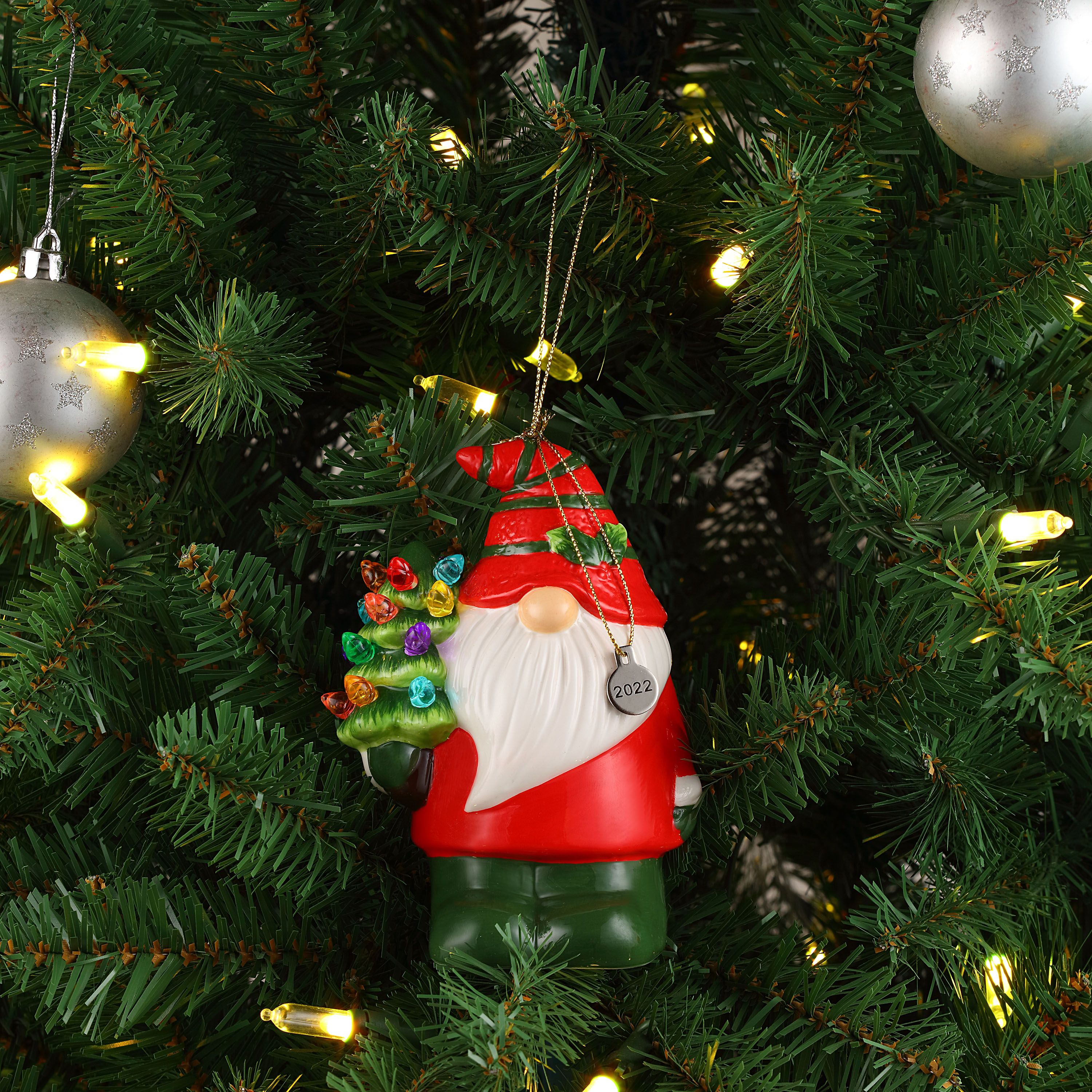 Mr. Christmas 6pc Assorted 5" Ceramic Gnomes Decoration, Red