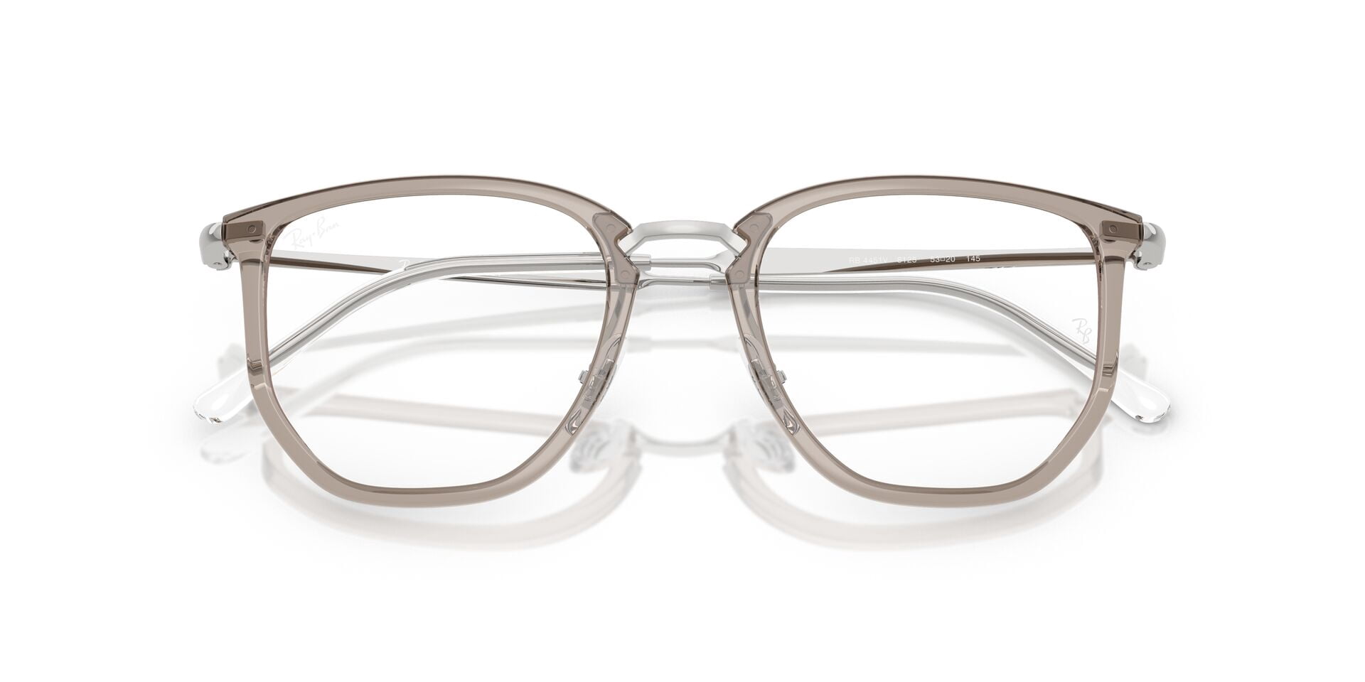 Ray-Ban Unisex Size 53 Irregular RB4451V Optics Eyeglasses, Transparent Grey/Demo Lens