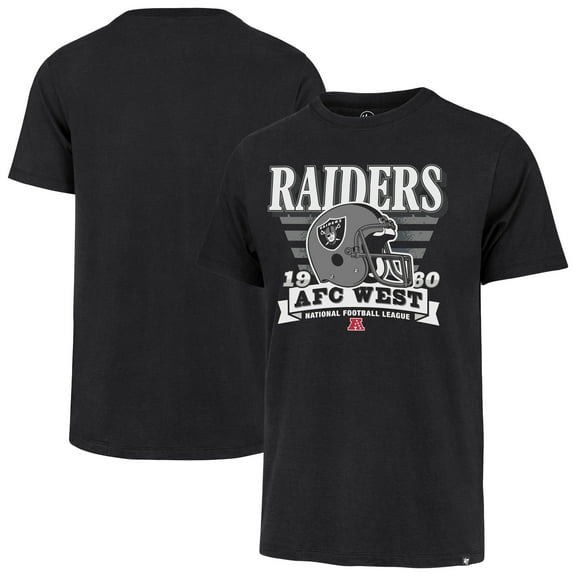 Men's '47 Black Las Vegas Raiders Stripe Splash Franklin Throwback T-Shirt