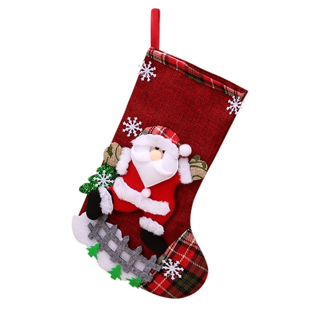 Gibobby Medias navideñas Medias navideñas grandes Decoración Papá Noel Muñeco de nieve Medias Decoraciones navideñas y accesorios para fiestas (A)