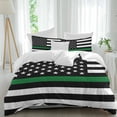 thumbnail image 2 of Thin Green White Line Bedding 3 Piece Duvet Cover Set Twin Size, American Flag Star Soft Microfiber Comforter Cover with Zipper Closure & Pillowcases, Wrinkle & FadeResistant Quilt Cover, 2 of 9